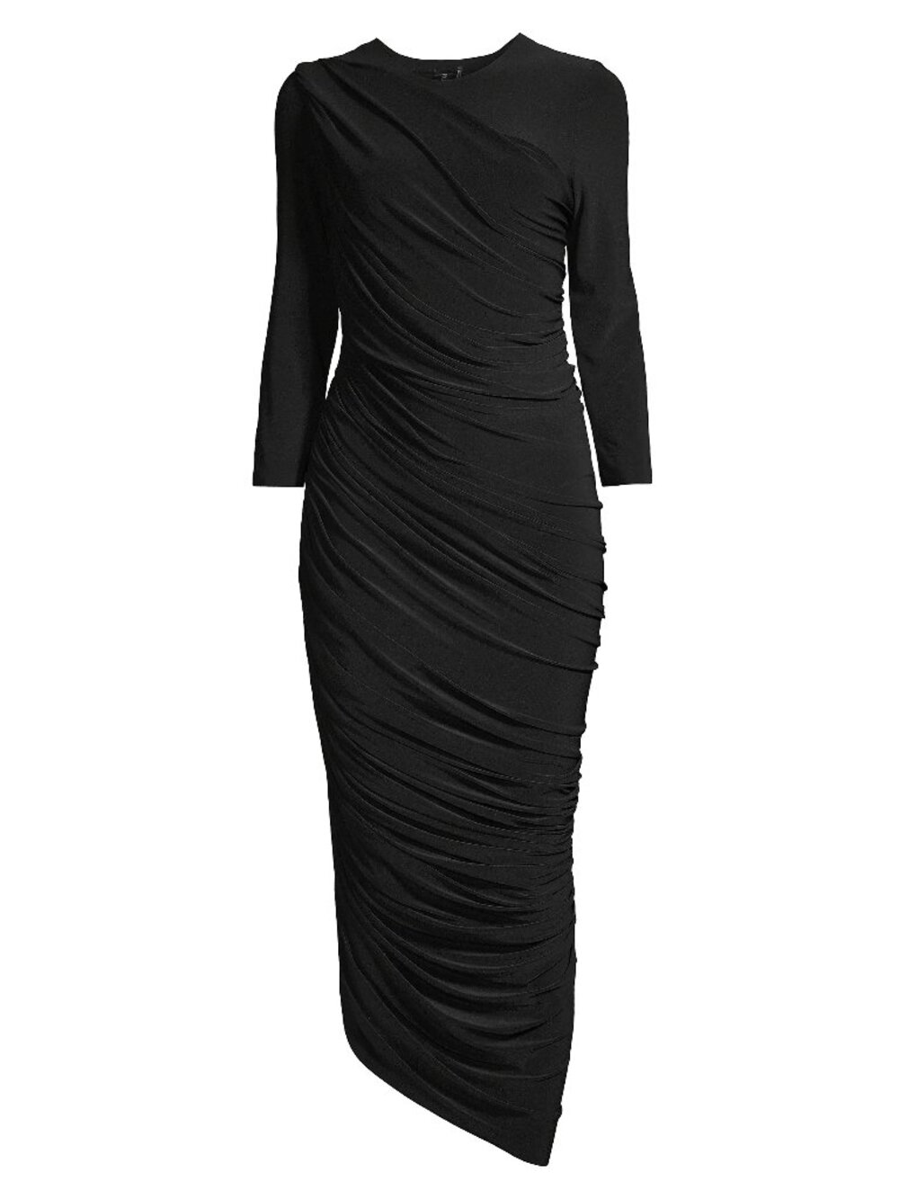 Norma Kamali Diana Ruched Bracelet-Length Sleeve Gown Size Large L